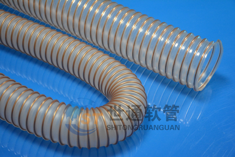 PU 鋼絲軟管，PU鋼絲管，PU聚氨酯鋼絲波紋管，耐磨工業(yè)吸塵通風(fēng)軟管 