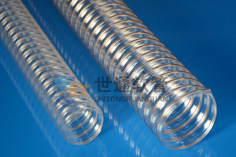 PU 鋼絲軟管，PU鋼絲管，PU聚氨酯鋼絲波紋管，耐磨工業(yè)吸塵通風(fēng)軟管 